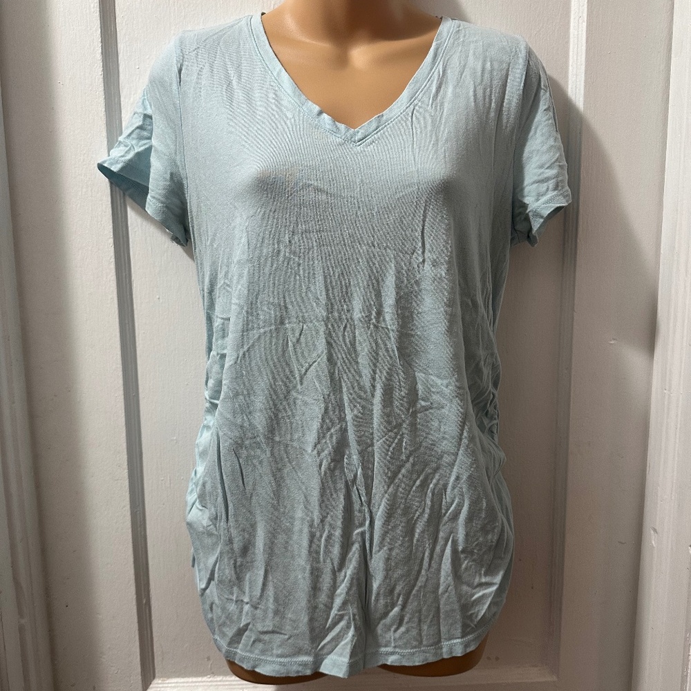 Isabel Maternity by Ingrid and Isabel Blue Short Sleeve Top in S